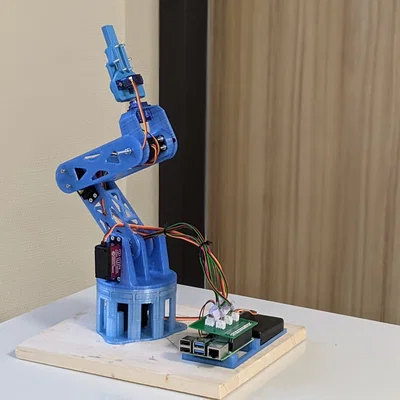 Cánh tay robot 5 trục in 3D điều khiển bằng găng tay
