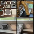 Hệ thống vent enclosure máy in nam châm, hút âm xả qua cửa sổ bằng ống dryer hose - Thumbnail 1