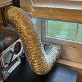 Hệ thống vent enclosure máy in nam châm, hút âm xả qua cửa sổ bằng ống dryer hose - Thumbnail 2