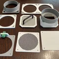 Hệ thống vent enclosure máy in nam châm, hút âm xả qua cửa sổ bằng ống dryer hose - Thumbnail 3