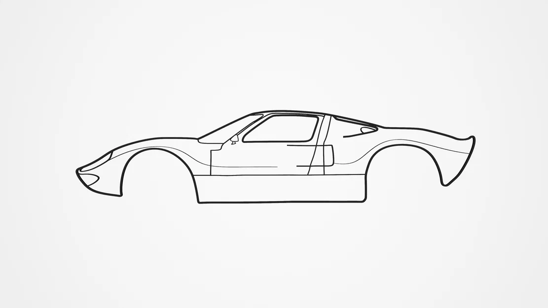 Tranh treo tường silhouette Ford GT40 Concept (Wall Art) - Image 1