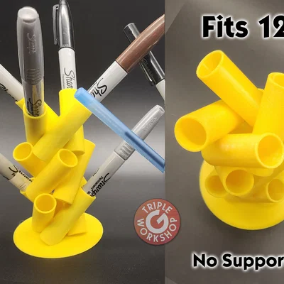 Cây cắm bút để bàn 3D (Small Footprint Pen Tree) - In không cần support
