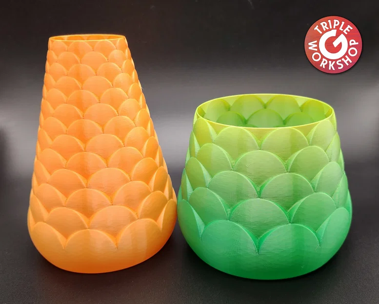 Bình hoa họa tiết vảy cá (Fish Scale Spiral Vases) - Mẫu in 3D độc đáo - Image 1