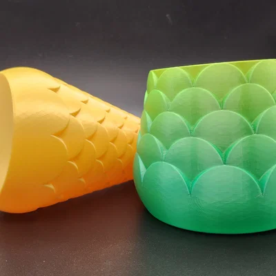 Bình hoa họa tiết vảy cá (Fish Scale Spiral Vases) - Mẫu in 3D độc đáo
