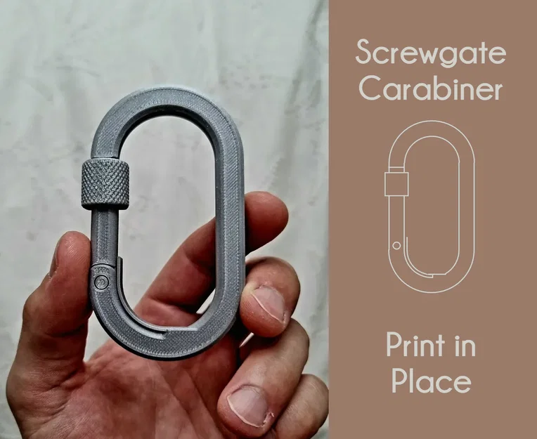 Móc Carabiner Screwgate (Print-in-place) - Image 1