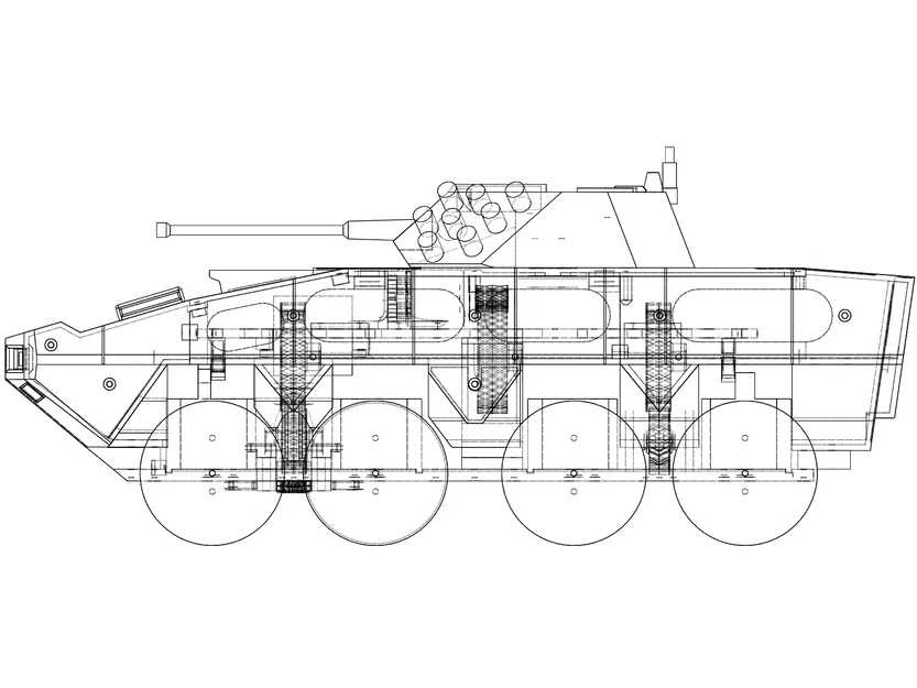 RC 8x8 Rosomak APC – Xe bọc thép địa hình 3D printed 8x8 - Image 19