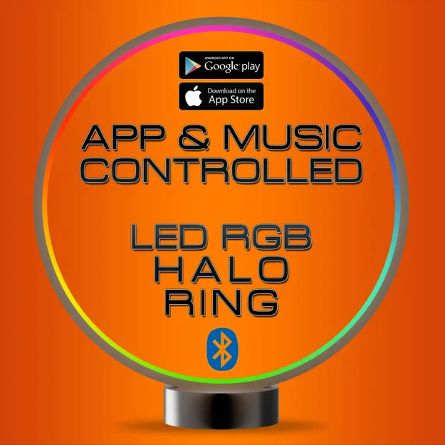 Đèn LED RGB Designer Circle Ring Halo Light Lamp – điều khiển App & theo nhạc - Image 1