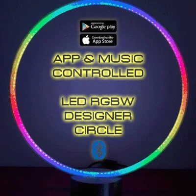 Đèn LED RGB Designer Circle Ring Halo Light Lamp – điều khiển App & theo nhạc - Image 24