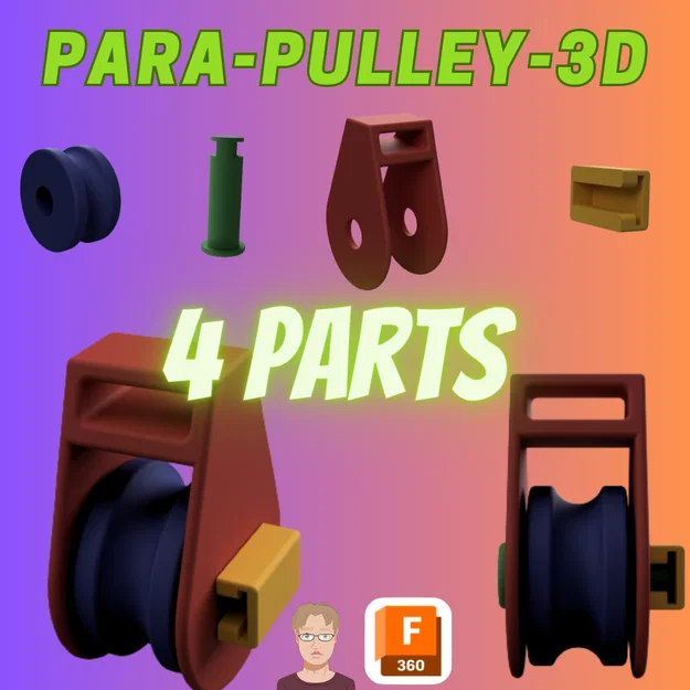 Pulley tham số in 3D hoàn toàn (Fully 3D Printable Parametric-Pulley) - Image 1