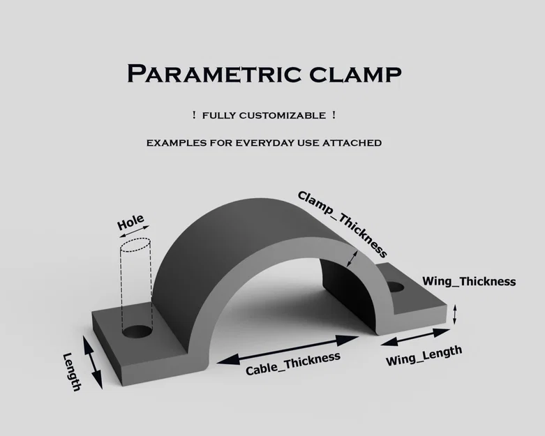 Kẹp Cố Định Dây Cáp Thông Minh (Parametric) - Tùy Chỉnh Theo Nhu Cầu - Image 1