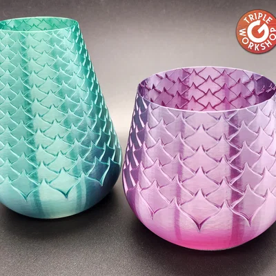 Mẫu lọ hoa Lotus Spiral Vases V2 trang trí độc đáo