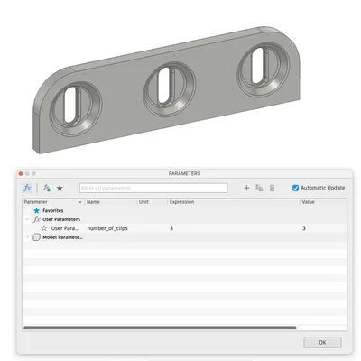 Bệ gắn tùy chỉnh cho bảng Ikea Skådis (Parametric T-Clip)