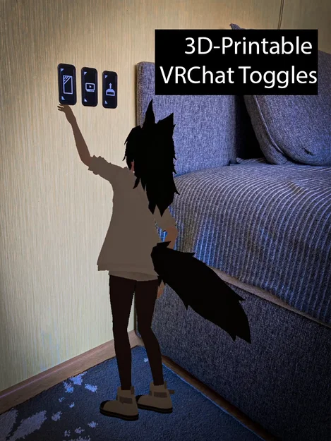 Bộ nút chuyển đổi (Toggles) VRChat 3D - Phụ kiện trang trí thông minh - Image 1