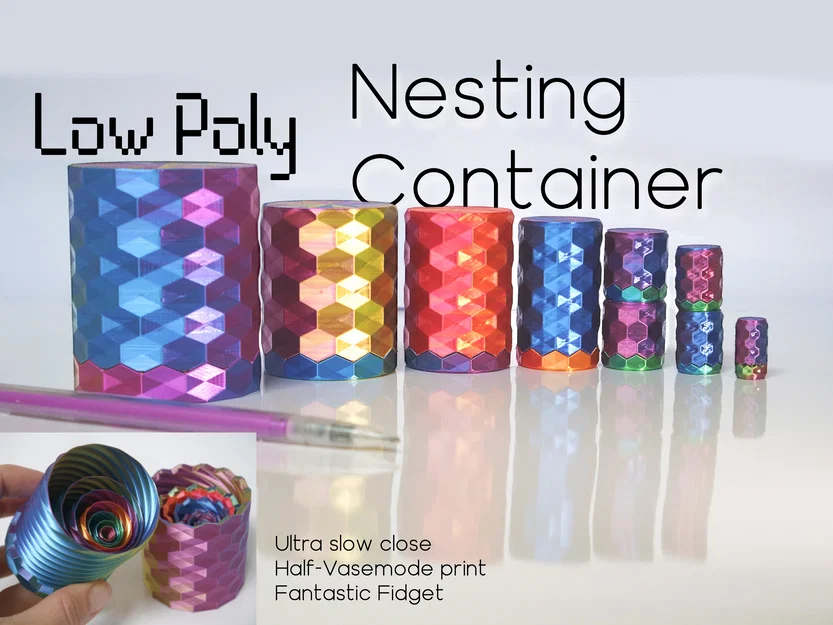 Hộp Lồng Xếp Low Poly (Low Poly Nesting Container) - Image 1