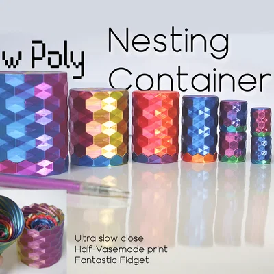 Hộp Lồng Xếp Low Poly (Low Poly Nesting Container)