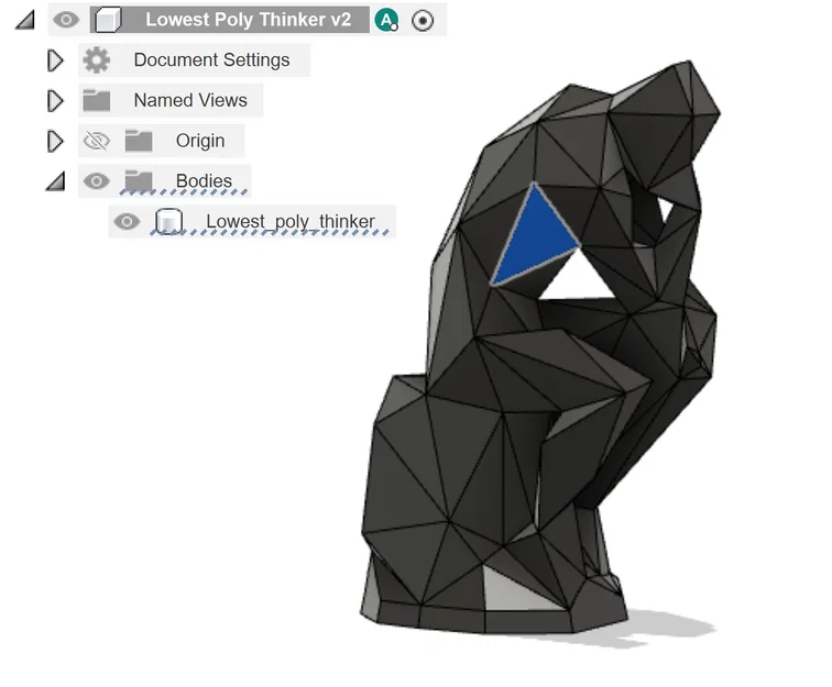 Lowest poly The Thinker: Parametric Edition (Phiên bản Parametric) - Image 3