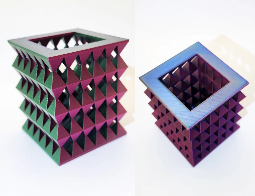 Cốc đựng bút 3D hình học Acute Rhombus - Thiết kế không cần support - Image 1