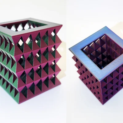 Cốc đựng bút 3D hình học Acute Rhombus - Thiết kế không cần support