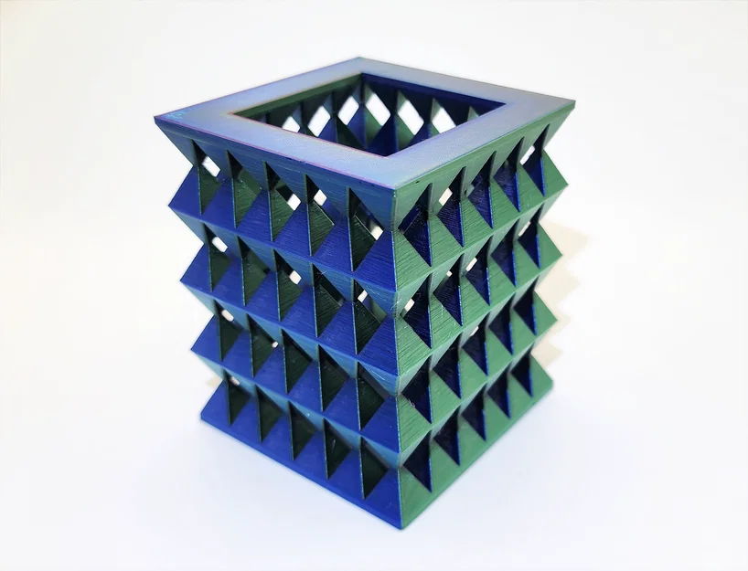 Cốc đựng bút 3D hình học Acute Rhombus - Thiết kế không cần support - Image 5