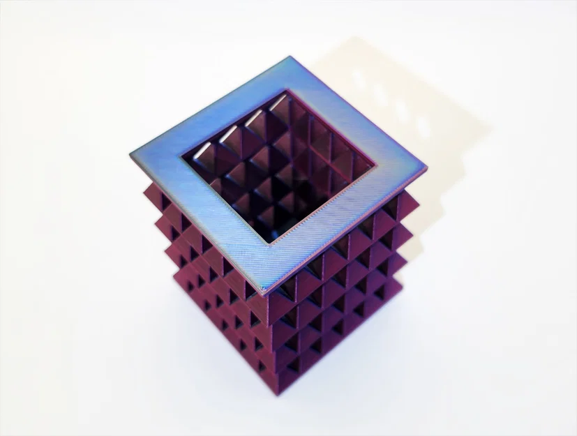 Cốc đựng bút 3D hình học Acute Rhombus - Thiết kế không cần support - Image 7