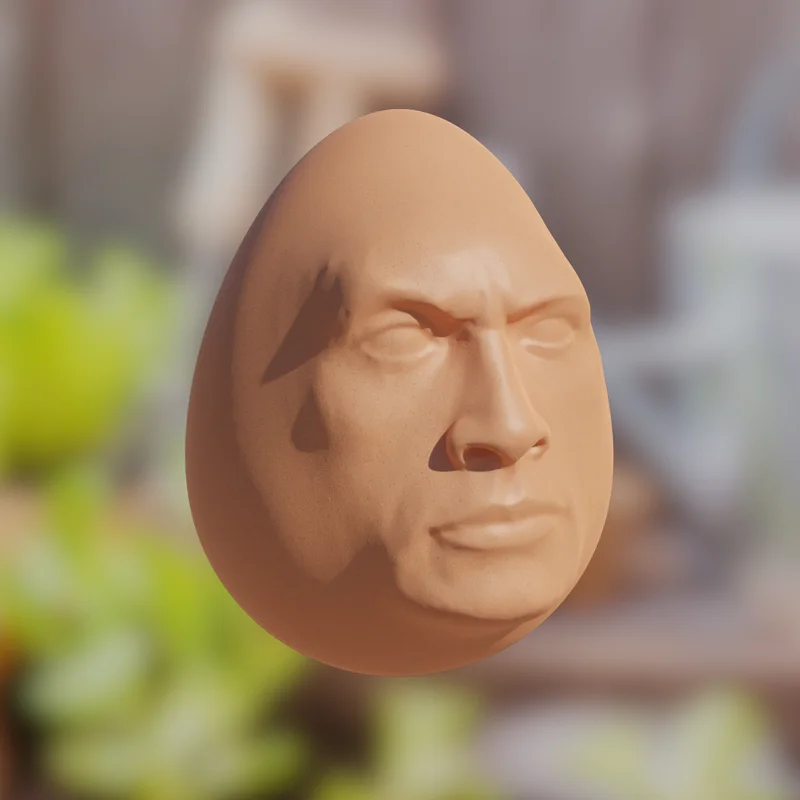 Mô hình Dwayne the Egg Johnson 3D vui nhộn cho người hâm mộ