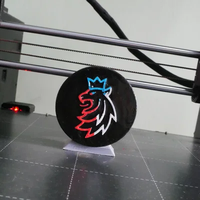 Mô hình quả bóng khúc côn cầu Czech Hockey Puck in 3D tinh xảo