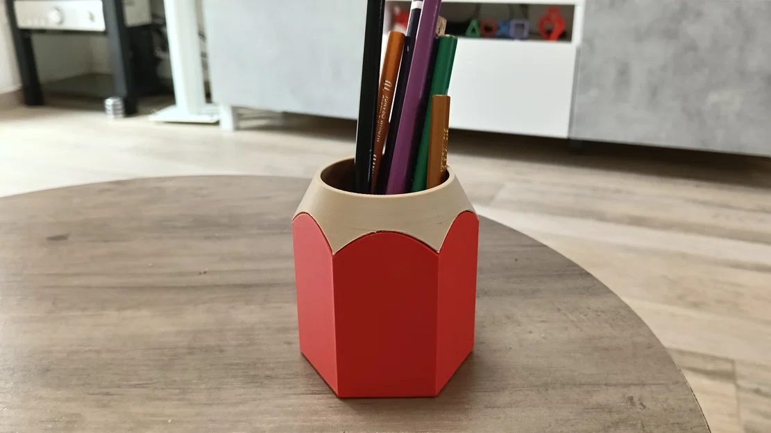 Hộp đựng bút hình bút chì 3D độc đáo, thiết kế 2 mảnh dễ in - Image 1