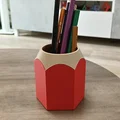 Hộp đựng bút hình bút chì 3D độc đáo, thiết kế 2 mảnh dễ in - Thumbnail 1