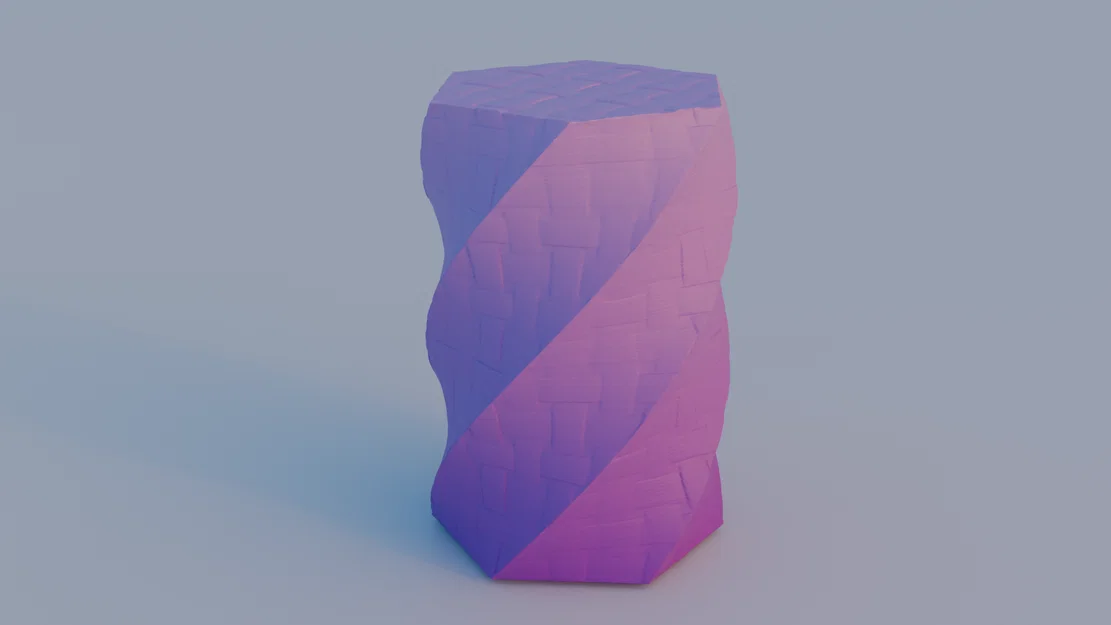 Bình Xoắn Với Texture Dệt (Twisting Vase with Woven Texture) - Image 1