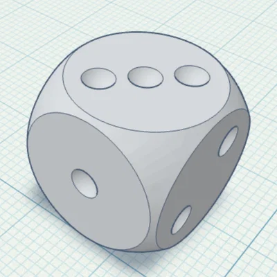 Mô hình xúc xắc (Dice) đơn giản - File in 3D chất lượng cao