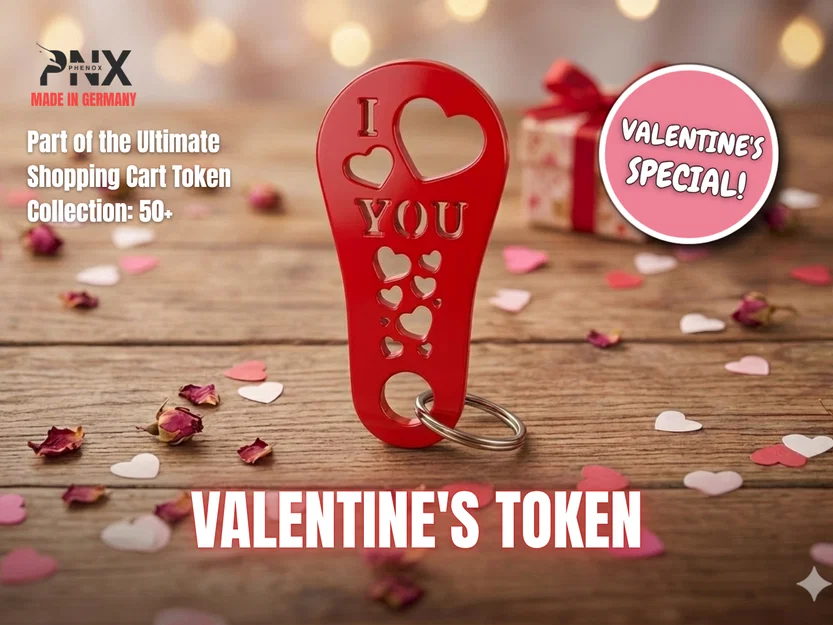 Shopping Cart Token Valentine | Phiên bản trái tim "I LOVE YOU" - Image 1