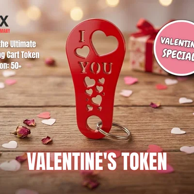 Shopping Cart Token Valentine | Phiên bản trái tim "I LOVE YOU"