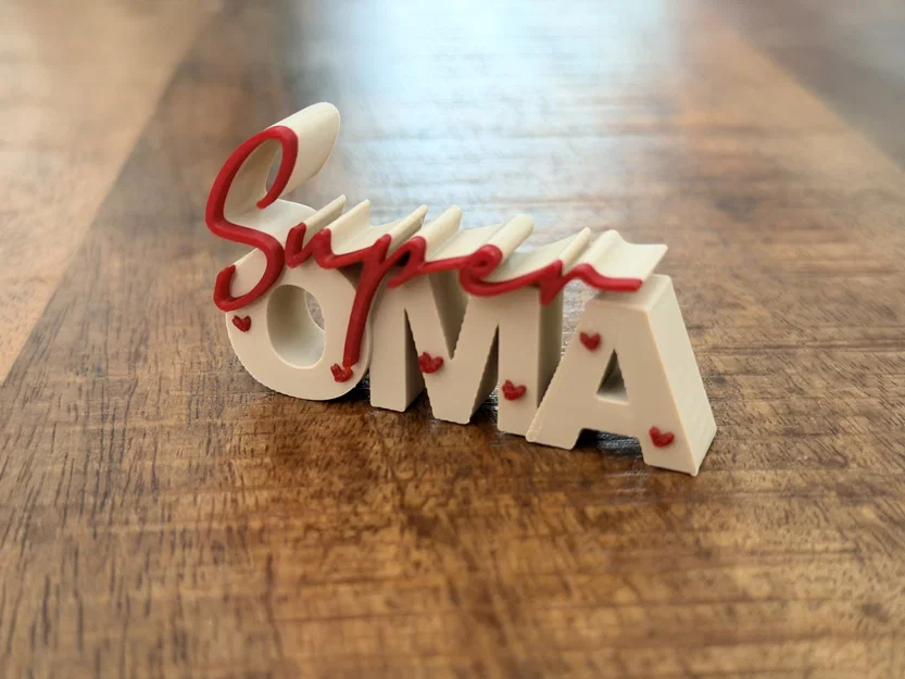 Super Oma – Mô hình chữ 3D | Quà tặng bà | Trang trí ngày của Mẹ - Image 1