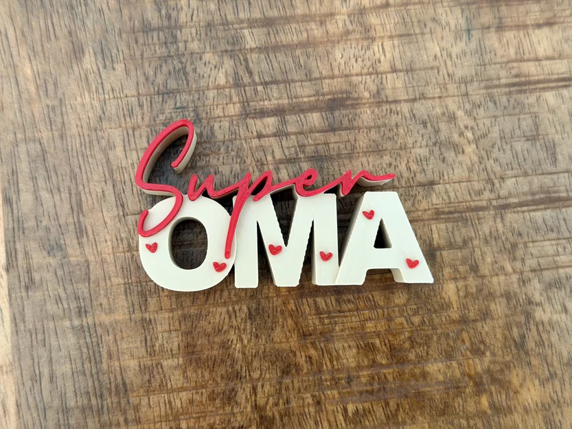 Super Oma – Mô hình chữ 3D | Quà tặng bà | Trang trí ngày của Mẹ - Image 2