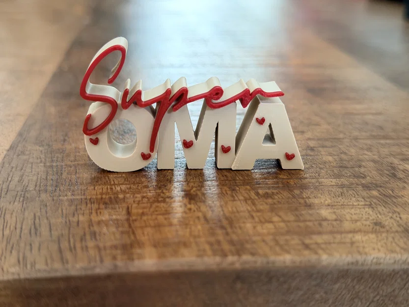 Super Oma – Mô hình chữ 3D | Quà tặng bà | Trang trí ngày của Mẹ - Image 3
