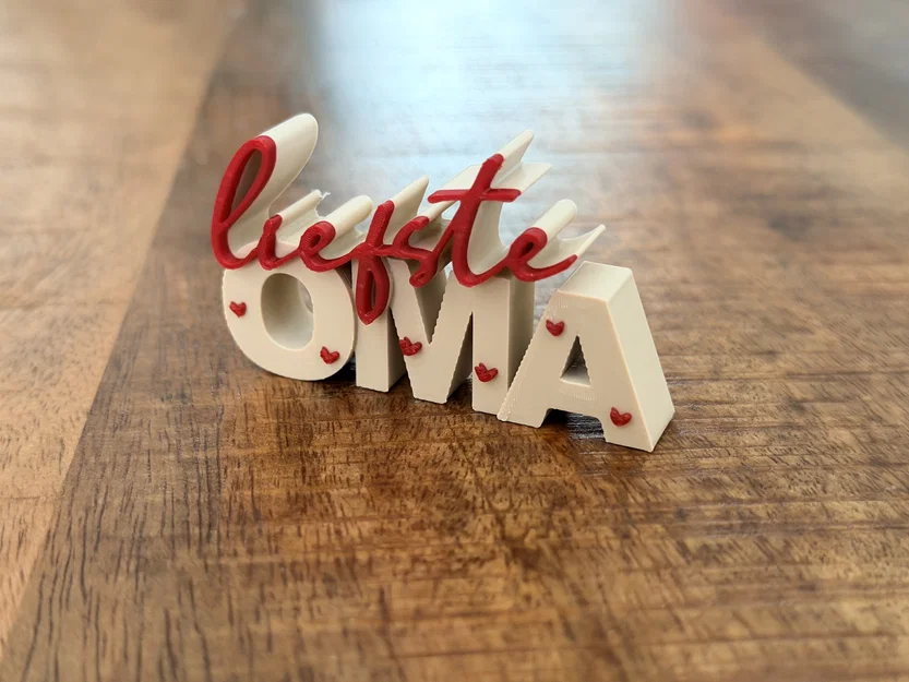 Liefste Oma – Bảng chữ 3D trang trí | Quà tặng bà | Quà tặng Ngày của Mẹ - Image 1