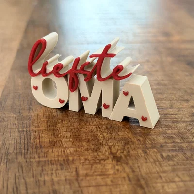 Liefste Oma – Bảng chữ 3D trang trí | Quà tặng bà | Quà tặng Ngày của Mẹ