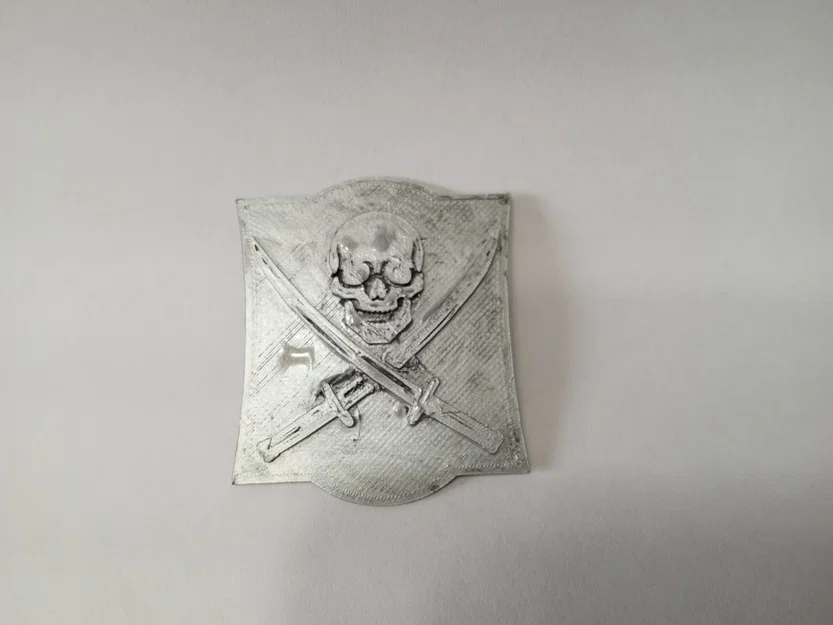 Mẫu in 3D phù hiệu cướp biển Skull and Cross Swords độc đáo - Image 2