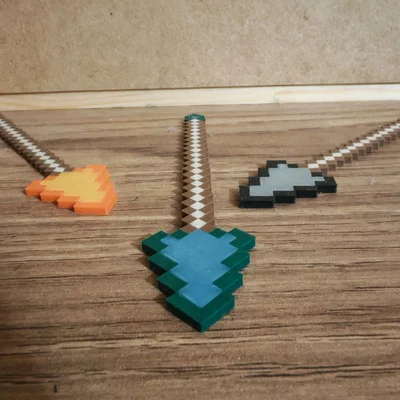 Mô hình giáo Minecraft in 3D: Tự tay chế tạo vũ khí pixel cực chất