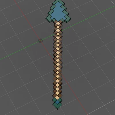 Mô hình giáo Minecraft in 3D: Tự tay chế tạo vũ khí pixel cực chất
