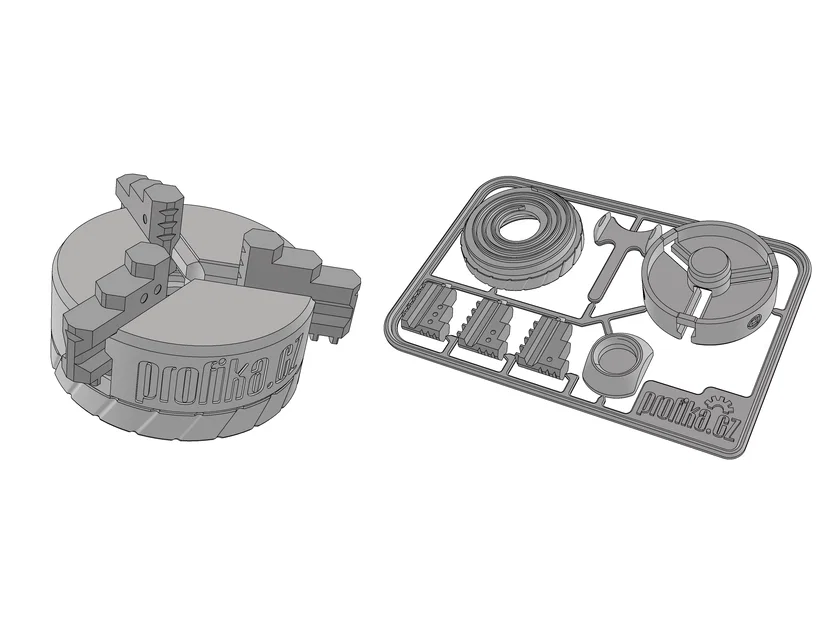 Sklíčidlo - Bộ mô hình đầu kẹp (Chuck) in 3D dạng thẻ - Image 1