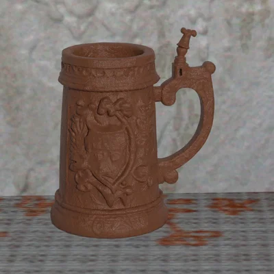 Mô hình cốc bia kiểu Đức cổ điển in 3D - Crest Beer Mug