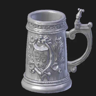 Mô hình cốc bia kiểu Đức cổ điển in 3D - Crest Beer Mug