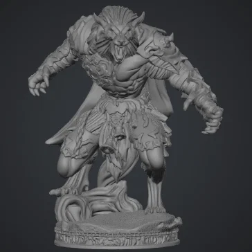 Mô hình nhân vật Người Sói (Werewolf) 3D cho trò chơi D&D