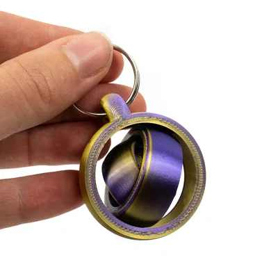 Móc khóa vòng xoay 3D (Rotating Rings Keychain) in liền khối