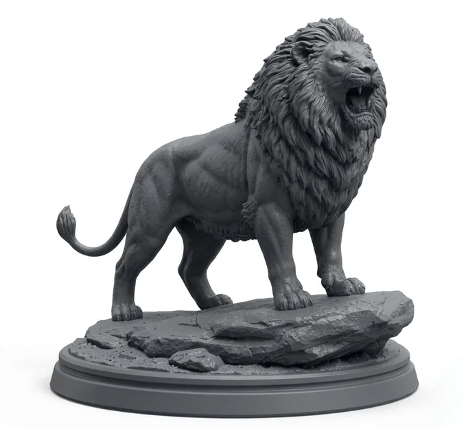 Mô hình tượng Sư Tử 3D nghệ thuật - Tải file STL in 3D cực sắc nét - Image 1