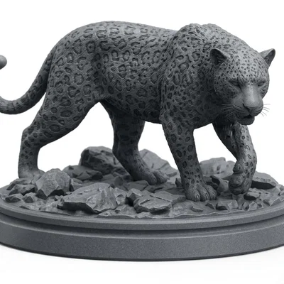 Tượng báo hoa mai (Leopard Statue) in 3D cực chi tiết để trang trí