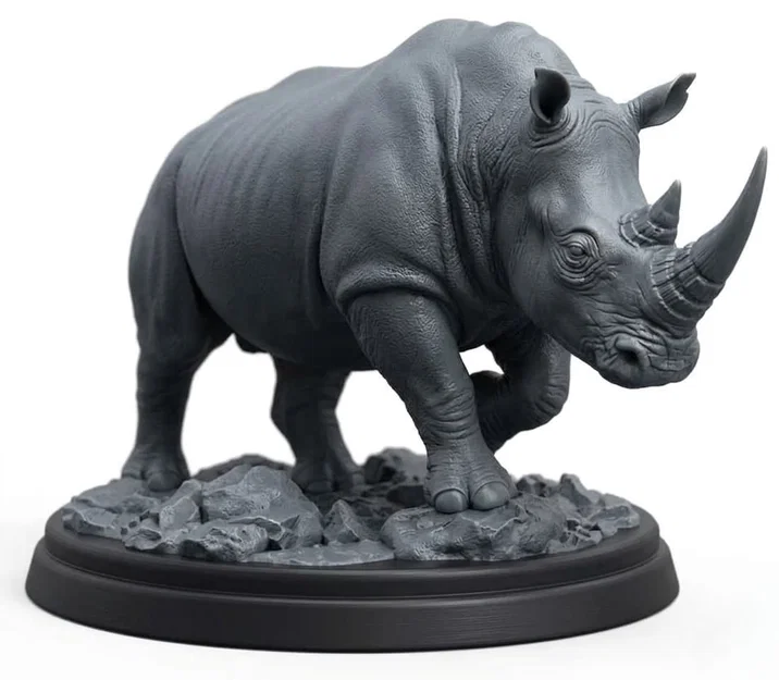 Mô hình tượng tê giác (Rhino Statue) nghệ thuật in 3D chi tiết cao - Image 1