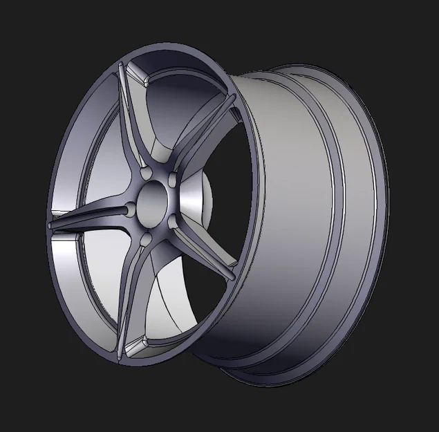 Mô hình mâm xe 5 chấu phong cách thể thao 3D - File in STL chất lượng - Image 1