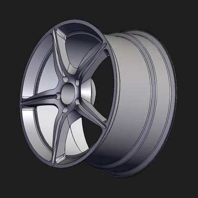 Mô hình mâm xe 5 chấu phong cách thể thao 3D - File in STL chất lượng